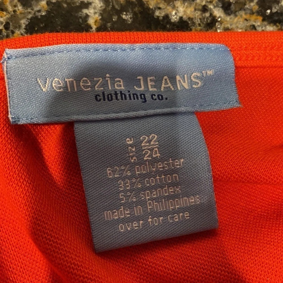 Y Venezia Jean Co. stretch sleeveless solid orange casual plus size dress 22 - Picture 3 of 3